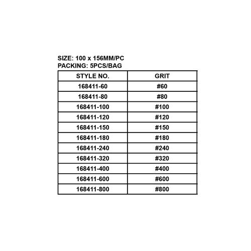 ABRASIVE MESH SHEET W/VELCRO LOOP, 100 x 156MM/PC, 5PCS/BAG