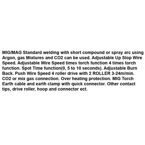 091370     MIG/MAG 350 STANDARD WELDING WITH SHORT COMPOUND OR SPRAY ARC USING ARGON