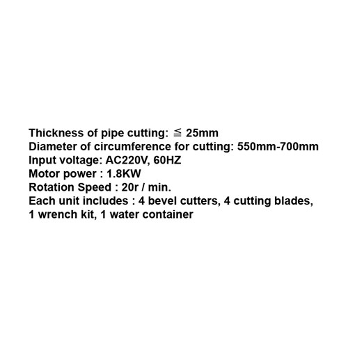 022294     ELECTRIC MOTOR DRIVE PORTABLE PIPE CUTTING MACHINE