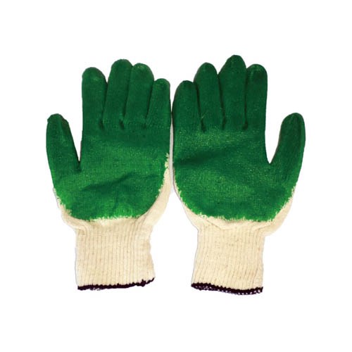 115060G     COTTON GLOVE WITH GREEN EPOXY COATED
