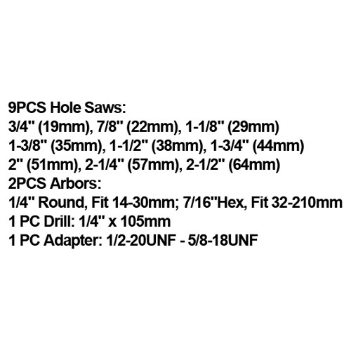 172828     13PCS HOLE SAW SET