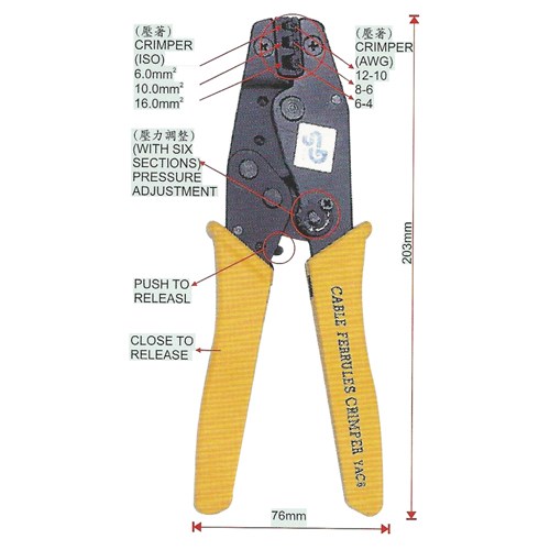 024048     8" CABLE FERRULES CRIMPING TOOL (YAC-6)