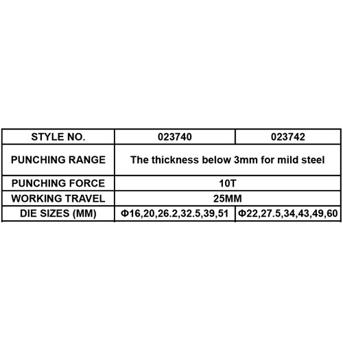 HYDRAULIC KNOCKOUT PUNCH