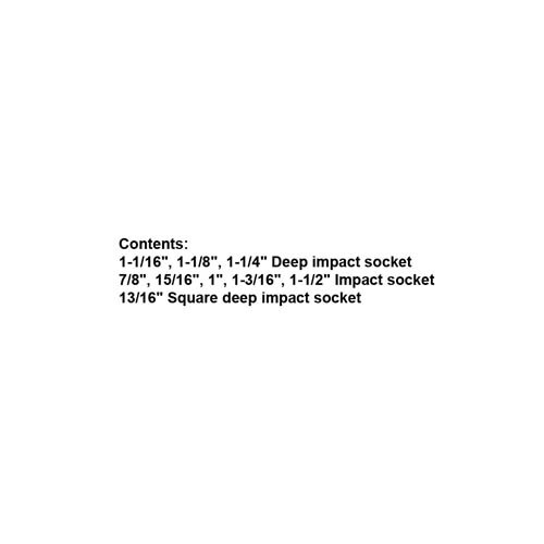 013302     9PCS 1" DR. SAE DEEP IMPACT SOCKET SET (6 pt.)