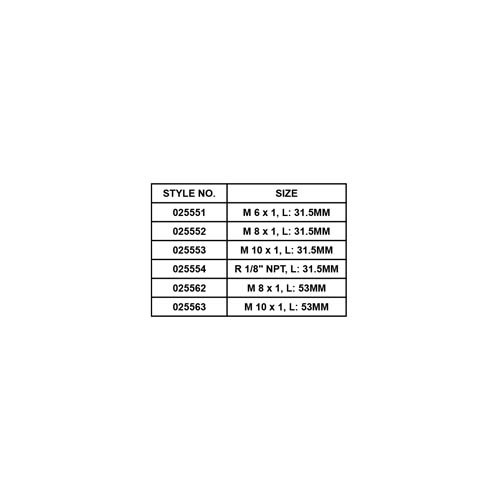 STEEL GREASE FITTING, H1, STRAIGHT (LONG TYPE)