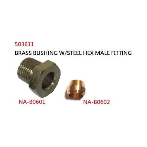 503611     BRASS BUSHING W/STEEL HEX MALE FITTING (NA-B06)