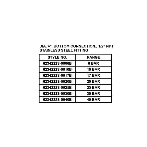 STAINLESS STEEL PRESSURE GAUGE, WITHOUT LIQUID