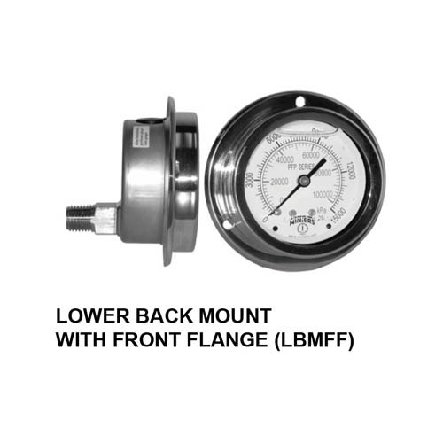 PRESSURE GAUGE W/O LIQUID FOR GENERAL LOWER BACK MOUNT WITH FRONT FLANGE (LBMFF)