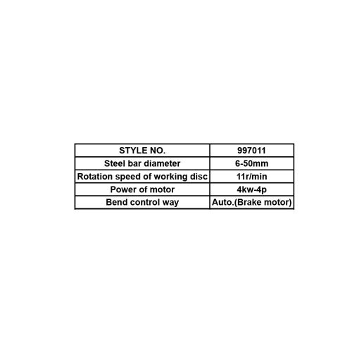 997011     REBAR BENDER MACHINE