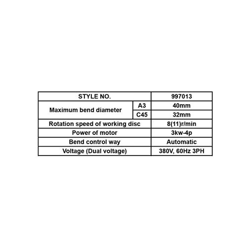 997013     REBAR BENDER MACHINE