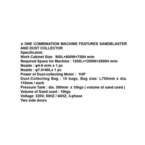 167788     HIGH PRESSURE BLAST MACHINE (CS-900PS)