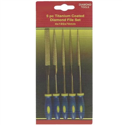 072629  5PCS TITANIUM COATED DIAMOND FILES SET