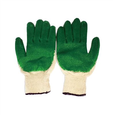 115060G     COTTON GLOVE WITH GREEN EPOXY COATED