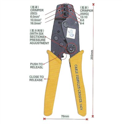 024048     8" CABLE FERRULES CRIMPING TOOL (YAC-6)
