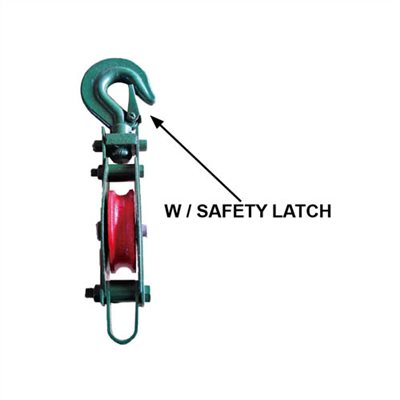 PULLEY BLOCK W/SAFETY LATCH, 1 WHEEL