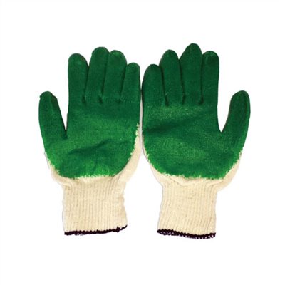 115060G     COTTON GLOVE WITH GREEN EPOXY COATED